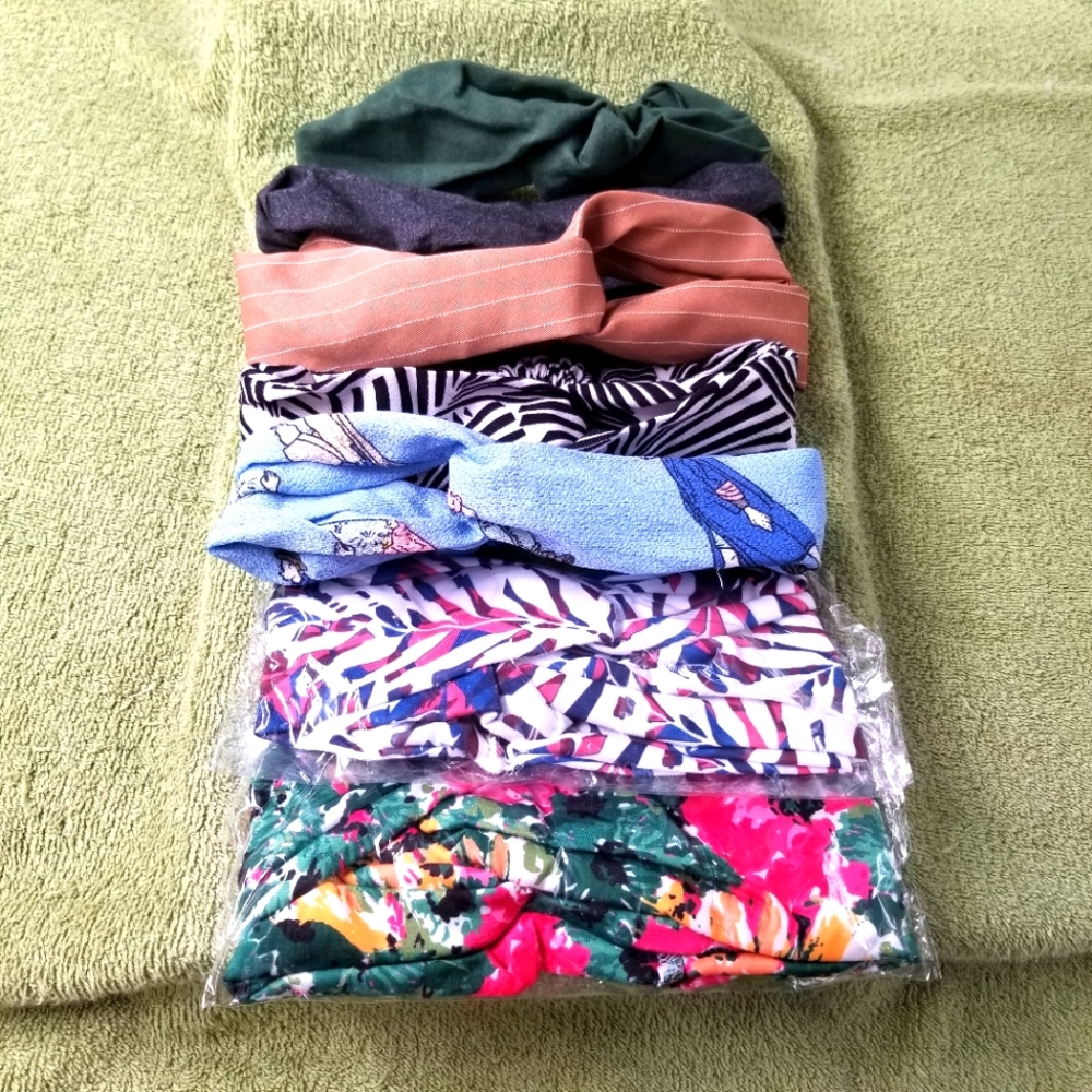 Seven Assorted BOHO Twisted Criss Cross or Flat Headbands NWOT